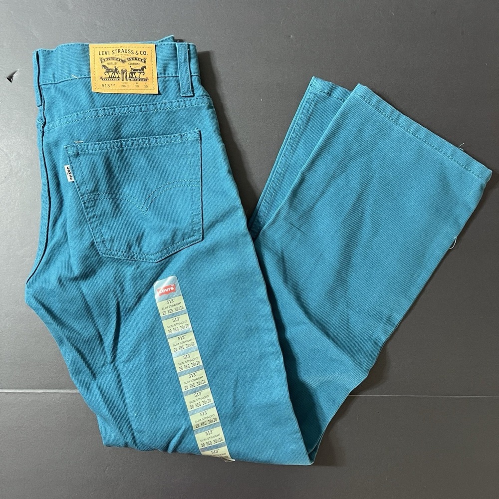 Levi's 513 Slim Straight Fit "Teal" Jeans Youth 20 Regular 30x30 NWT